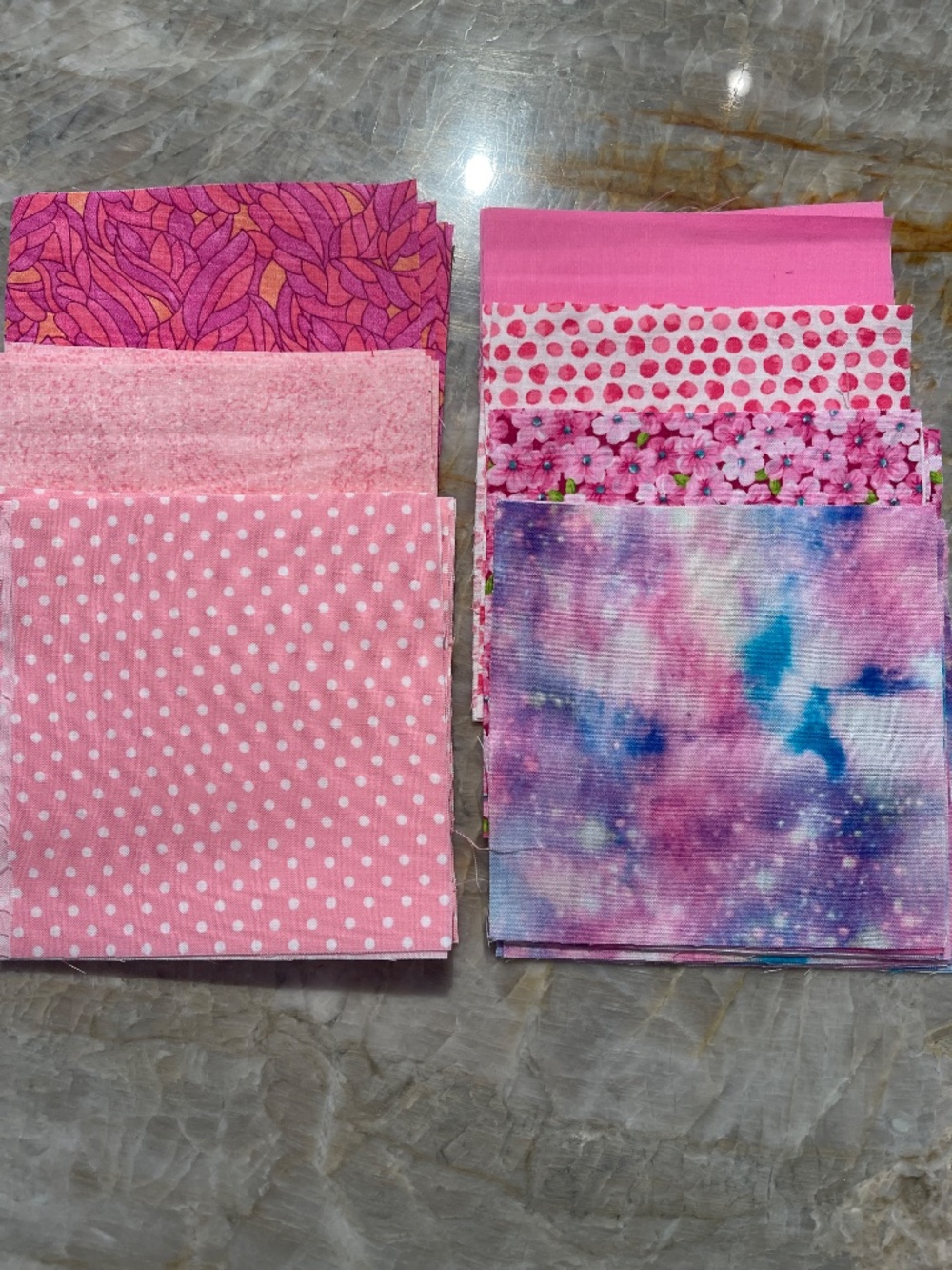 73 Precut 5" Cotton Quilt Squares Pink Charm Pack
